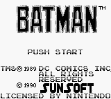 Batman: The Video Game - GAMEBOY - Nintendo Game Boy - Title Batman: The Video Game - GAMEBOY - Nintendo Game Boy - Titles