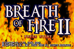 Breath of Fire II - GBA - Nintendo Game Boy Advance - Title Breath of Fire II - GBA - Nintendo Game Boy Advance - Titles