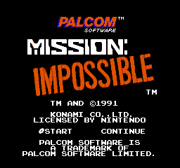 Mission: Impossible - NES - Nintendo Entertainment System - Title Mission: Impossible - NES - Nintendo Entertainment System - Titles