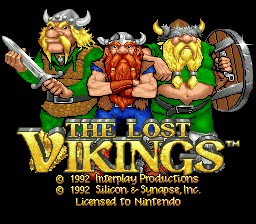 The Lost Vikings - SNES - Nintendo Super Nintendo Entertainment System - Title The Lost Vikings - SNES - Nintendo Super Nintendo Entertainment System - Titles