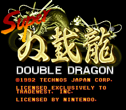 Super Double Dragon - SNES - Nintendo Super Nintendo Entertainment System - Title Super Double Dragon - SNES - Nintendo Super Nintendo Entertainment System - Titles