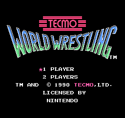 Tecmo World Wrestling - NES - Nintendo Entertainment System - Title Tecmo World Wrestling - NES - Nintendo Entertainment System - Titles