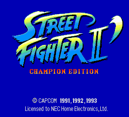 Street Fighter II': Champion Edition - PCE - NEC PC-Engine HuCard - Title Street Fighter II': Champion Edition - PCE - NEC PC-Engine HuCard - Titles