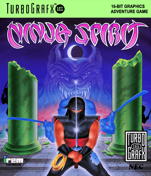 Ninja Spirit - TG16 - NEC Turbo Grafx TurboChip - Packshot Ninja Spirit - TG16 - NEC Turbo Grafx TurboChip - Packshots