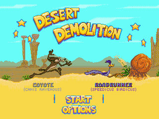 Desert Demolition Starring Road Runner and Wile E. Coyote - SMD - Sega Mega Drive - Title Desert Demolition Starring Road Runner and Wile E. Coyote - SMD - Sega Mega Drive - Titles