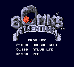 Bonk's Adventure - TG16 - NEC Turbo Grafx TurboChip - Title Bonk's Adventure - TG16 - NEC Turbo Grafx TurboChip - Titles