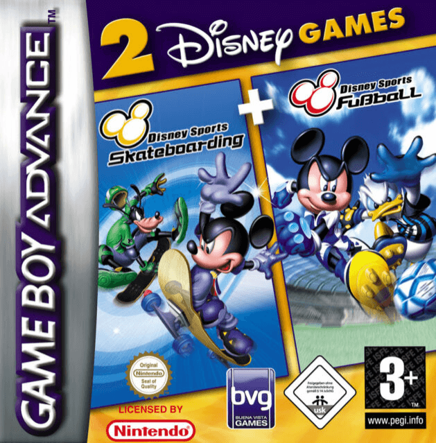 2 Disney Games: Disney Sports Skateboarding + Disney Sports Fußball - GBA - Nintendo Game Boy Advance - Packshot 2 Disney Games: Disney Sports Skateboarding + Disney Sports Fußball - GBA - Nintendo Game Boy Advance - Packshots