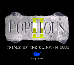 Populous II: Trials of the Olympian Gods - SNES - Nintendo Super Nintendo Entertainment System - Title Populous II: Trials of the Olympian Gods - SNES - Nintendo Super Nintendo Entertainment System - Titles
