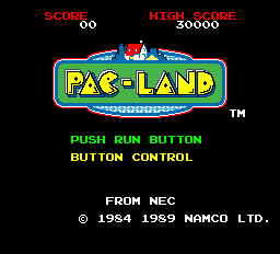 Pac-Land - TG16 - NEC Turbo Grafx TurboChip - Title Pac-Land - TG16 - NEC Turbo Grafx TurboChip - Titles