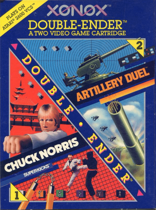 Double Ender: Artillery Duel/Chuck Norris Superkicks - ATARI2600 - Atari 2600