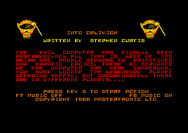 Into Oblivion - CPC - Amstrad CPC - Titles