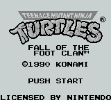 Teenage Mutant Hero Turtles: Fall of the Foot Clan - GAMEBOY - Nintendo Game Boy - Titles