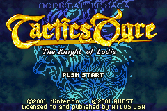 Tactics Ogre: The Knight of Lodis - GBA - Nintendo Game Boy Advance - Titles