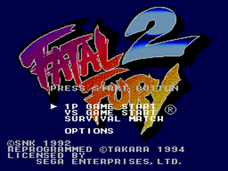 Fatal Fury 2 - GEN - Sega Genesis - Titles