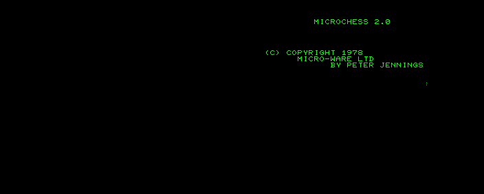 Microchess 2.0 - PET - Commodore PET/CBM - Titles