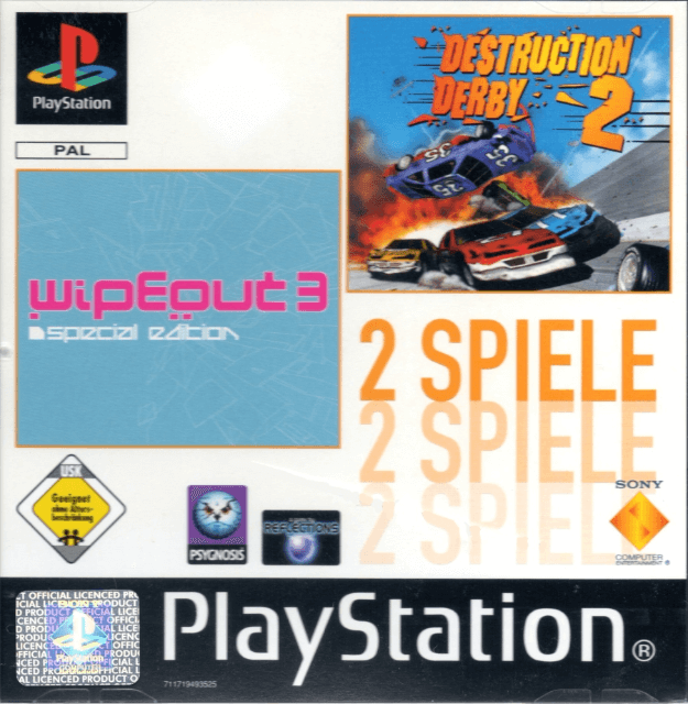 2 Spiele: Wipeout 3: Special Edition / Destruction Derby 2 - PS - Sony PlayStation