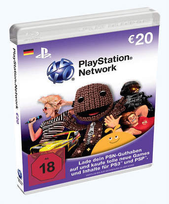 PlayStation Network Guthaben Hülle - PS3 - Sony PlayStation 3