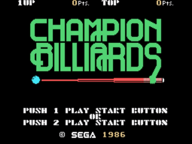 Champion Billiards - SG1000 - Sega SG-1000 - Titles
