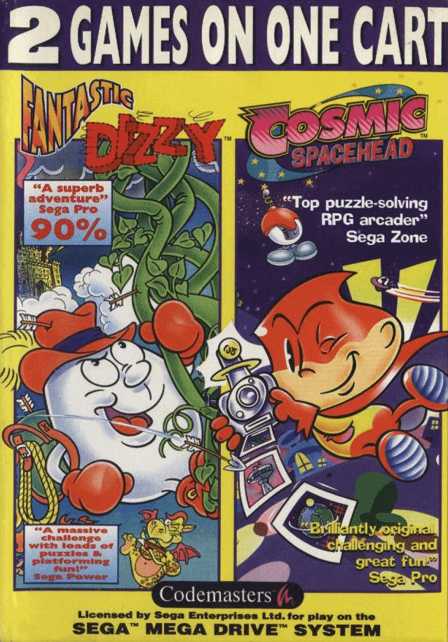 Fantastic Dizzy and Cosmic Spacehead Double Pack - SMD - Sega Mega Drive