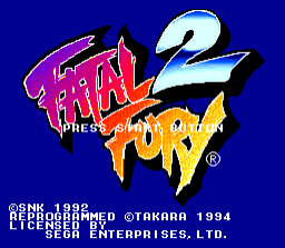 Fatal Fury 2 - SMD - Sega Mega Drive - Titles
