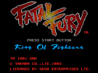 Fatal Fury - SMD - Sega Mega Drive - Titles