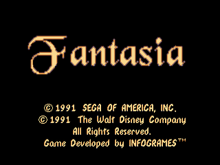Fantasia: Mickey Mouse Magic - SMD - Sega Mega Drive - Titles