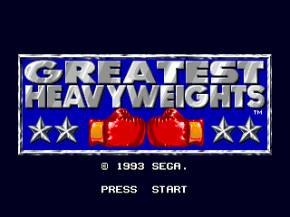 Greatest Heavyweights - SMD - Sega Mega Drive - Titles