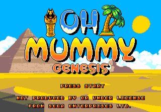 Oh Mummy Genesis - SMD - Sega Mega Drive - Titles
