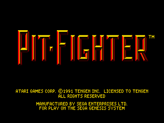 Pit-Fighter - SMD - Sega Mega Drive - Titles
