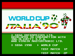 World Cup Italia '90 - SMD - Sega Mega Drive - Titles