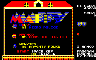 Mappy - X1 - Sharp X1 - Titles
